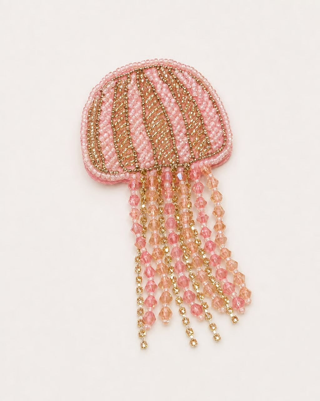 Broche perle méduse rose – Seven Shades Réunion